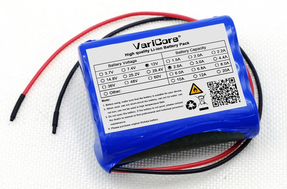 VariCore новая 12В 2600mAh 18650 литий ионная батарея камера CCTV аккумуляторная 12 6 V до 11 1