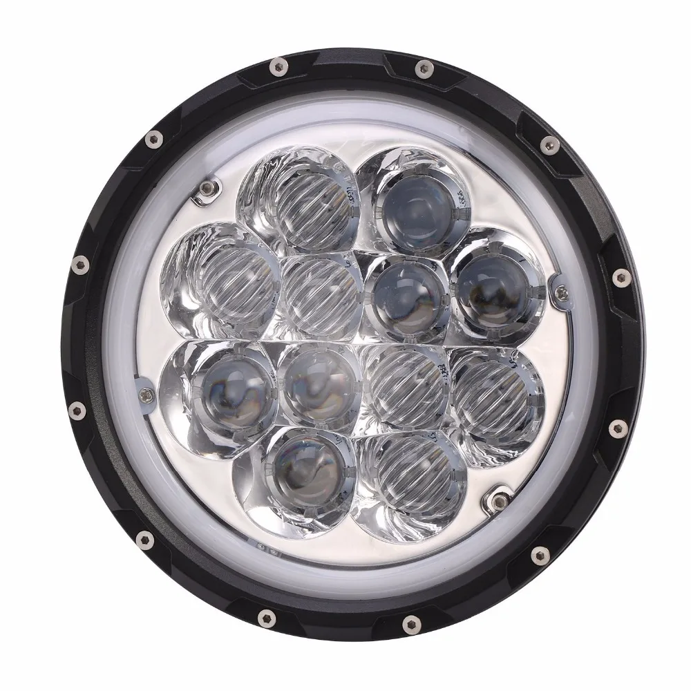 7 дюймовый светодиодный галогеновые фары головного света с фиолетовым (синий) DRL