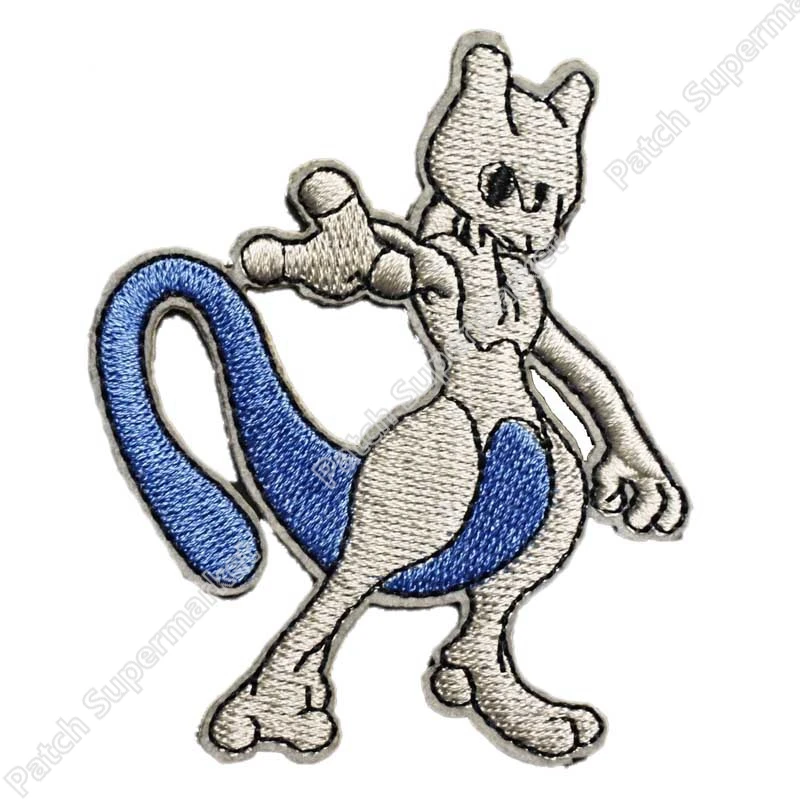 " команда MEWTWO вода Покемон го логотип Железный на патч Горячие карманные комиксы Вышитая эмблема аппликационный костюм косплей команда