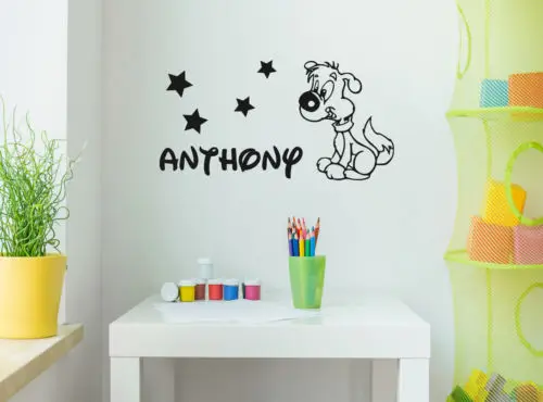 Виниловая наклейка на стену с изображением собаки и звезд|wallpaper screen|stickers miniwallpaper