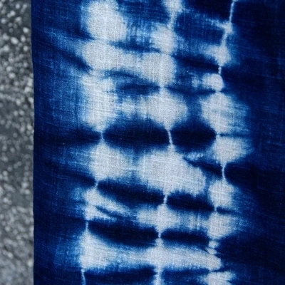 Женский синий шарф 100% натуральный хлопок цвет Индиго или мужской 65 х190 см |