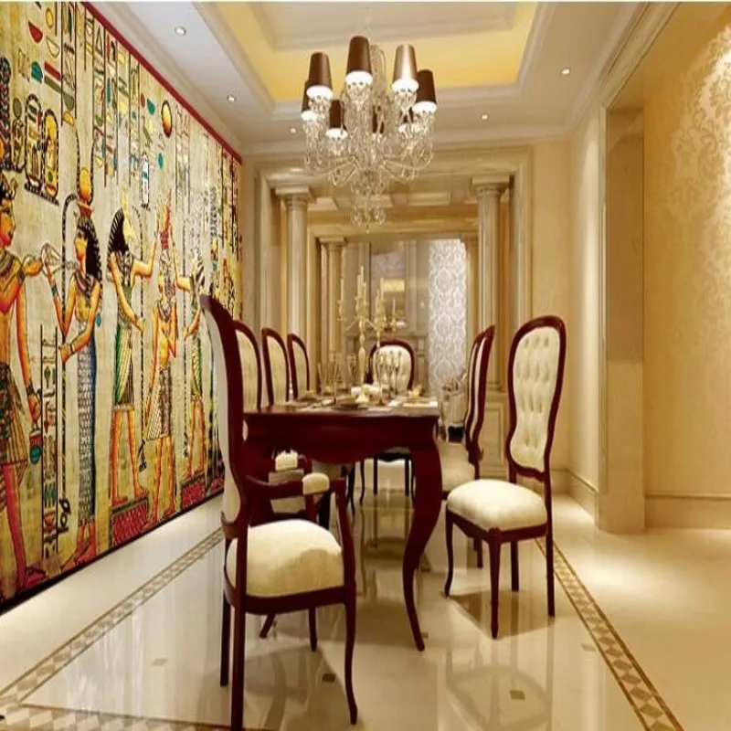 Beibehang Custom 3d personalized fashion photo wallpaper retro european pharaoh bar ktv tv background for walls 3 d | Обустройство