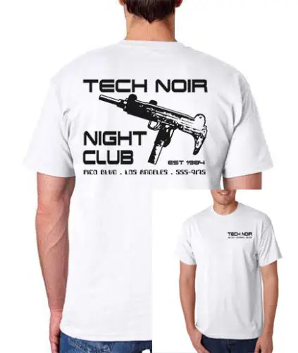 Модная двухсторонняя футболка для ночного клуба Tech Noir 2019 Uzi ретро-футболка в