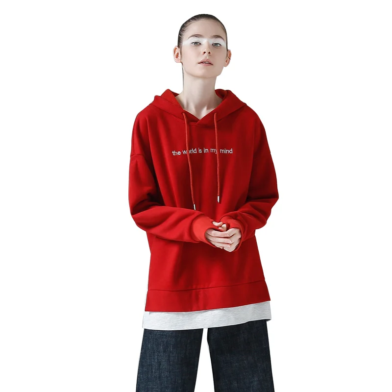 Toyouth осень женские Лоскутные толстовки Sudadera Mujer 2019 с капюшоном и надписью