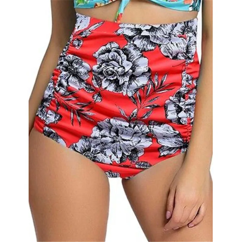 2017 женские плавки бикини с высокой талией принтом для плавания бразильские