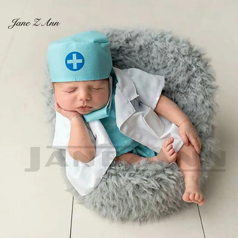 Jane Z Ann/Одежда для фотосъемки новорожденных Костюм маленького доктора комплект из 6 предметов: шляпа, топ и штаны верхняя одежда, маска, стетоскоп