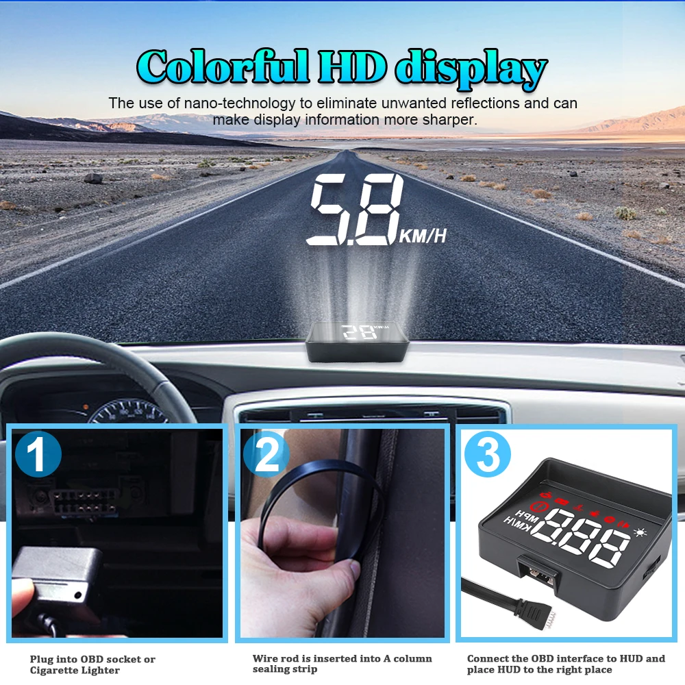 GEYIREN новейший HUD C200 A100S Автомобильный дисплей на голову система предупреждения о