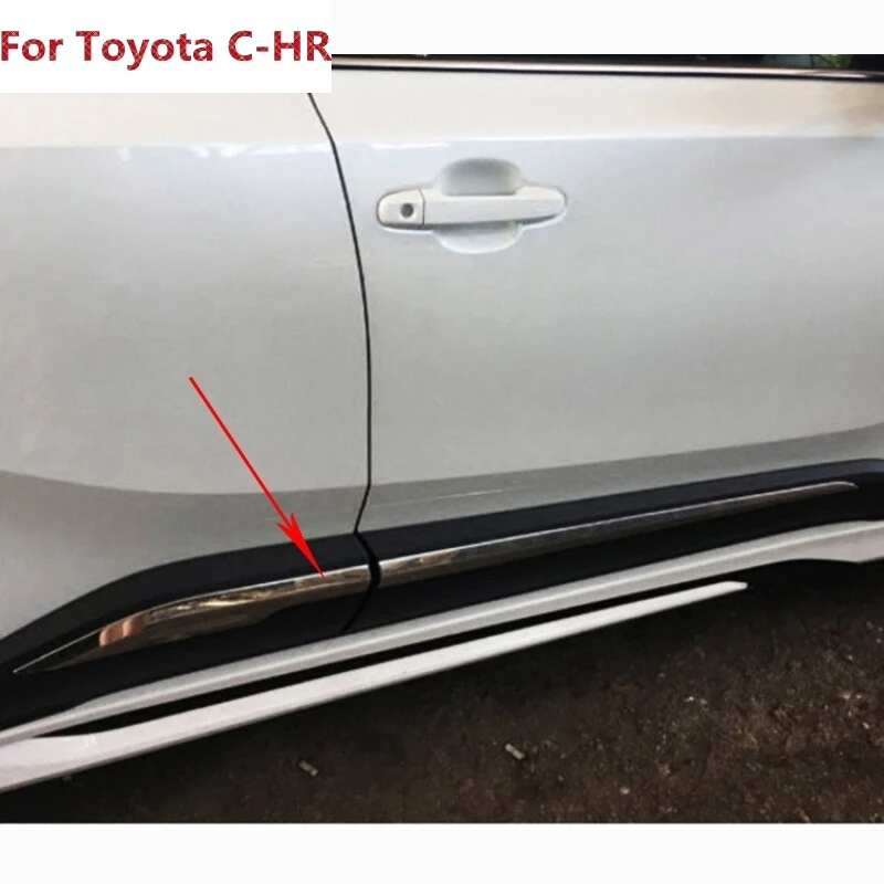 Крышка бокового обшивки кузова из углеродного волокна ABS хром для Toyota C HR CHR 2017