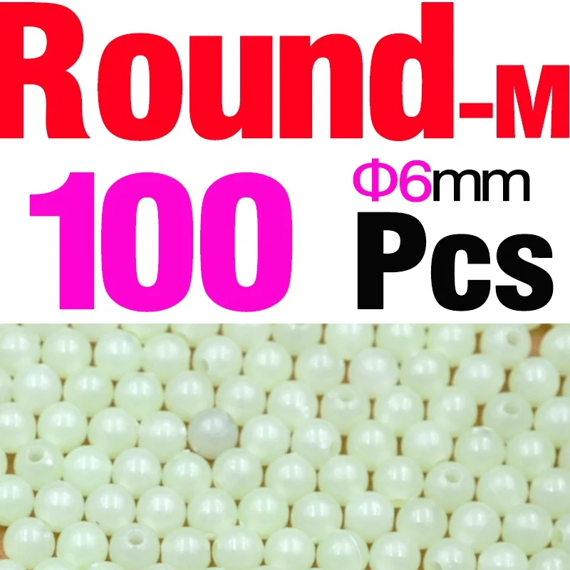100Pcs Round M MNFT 50/100/200 ПК 5 Размеры световой для ночного бусины для рыбалки оливкового круглое свечение в рыболовные приманки Пластик в темная приманка плавающие рыболовные снасти - Цвет: 100Pcs Round M