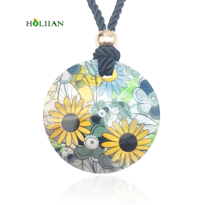 Женские оболочки ожерелья и кулоны Большой себе круглый очарование BOHO