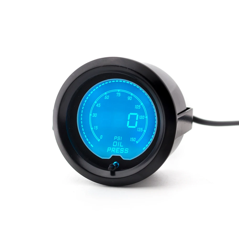 Абсолютно новый 2 &quot52 мм Датчик давления масла EVO 7 цветов lcd Красочный 0 150 PSI