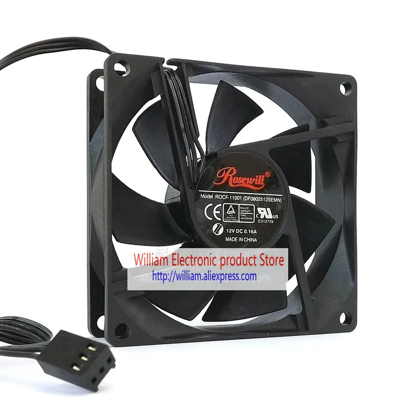 Новый оригинальный ROSEWILL ROCF 11001 DF0802512SEMN DC12V 0.16A 80x80x25MM 3 линии охлаждающего
