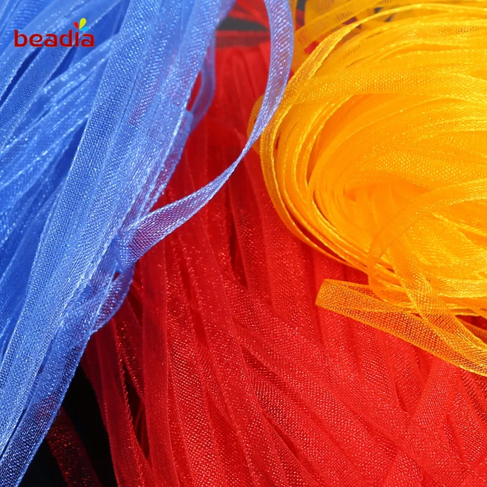20 ярдов/партия 3 мм лента из органзы для свадебного украшения бант ручная работа