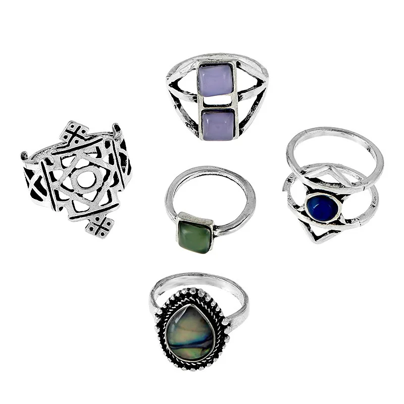 Винтаж кольцо комплект ювелирных изделий для женщин модные Anel Aneis Bague камень