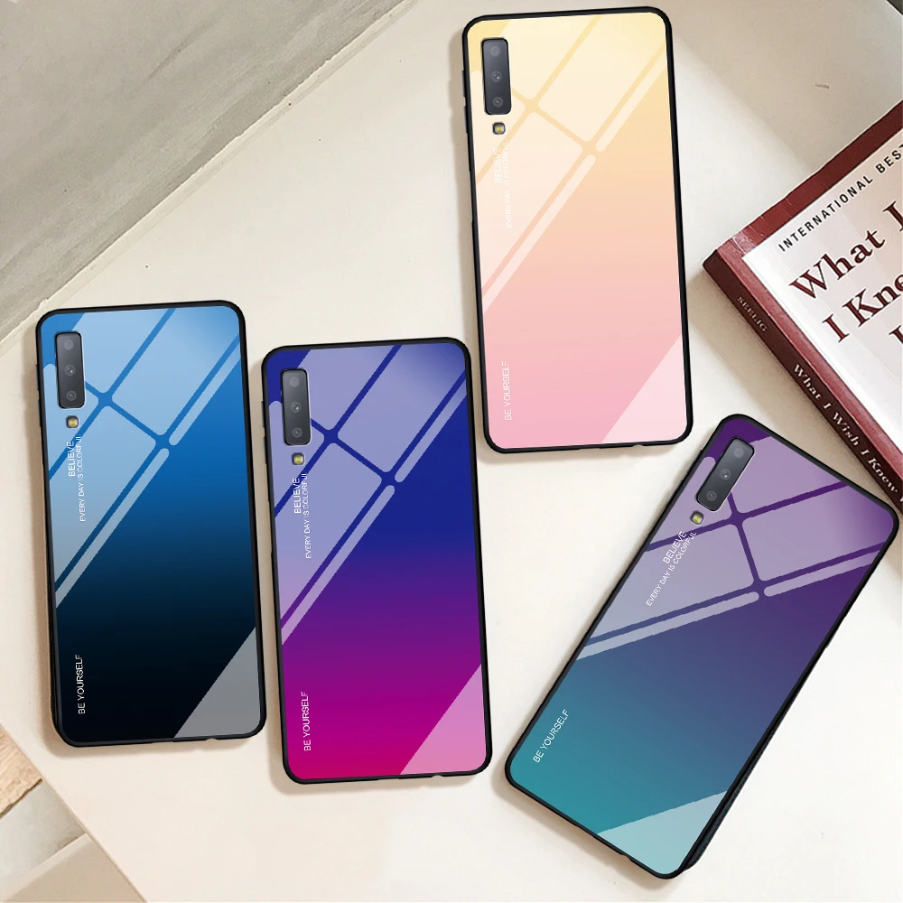 Градиентный чехол Aurora для Samsung Galaxy J6 Plus + J610 J610F из закаленного стекла SM-J610F SM-J610FN/DS
