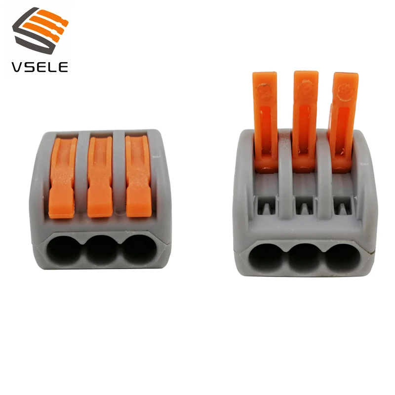 VSELE 30 шт./лот VSE-413-A провода разъемы 3p Тип штекера пружинный зажим мини 222-413