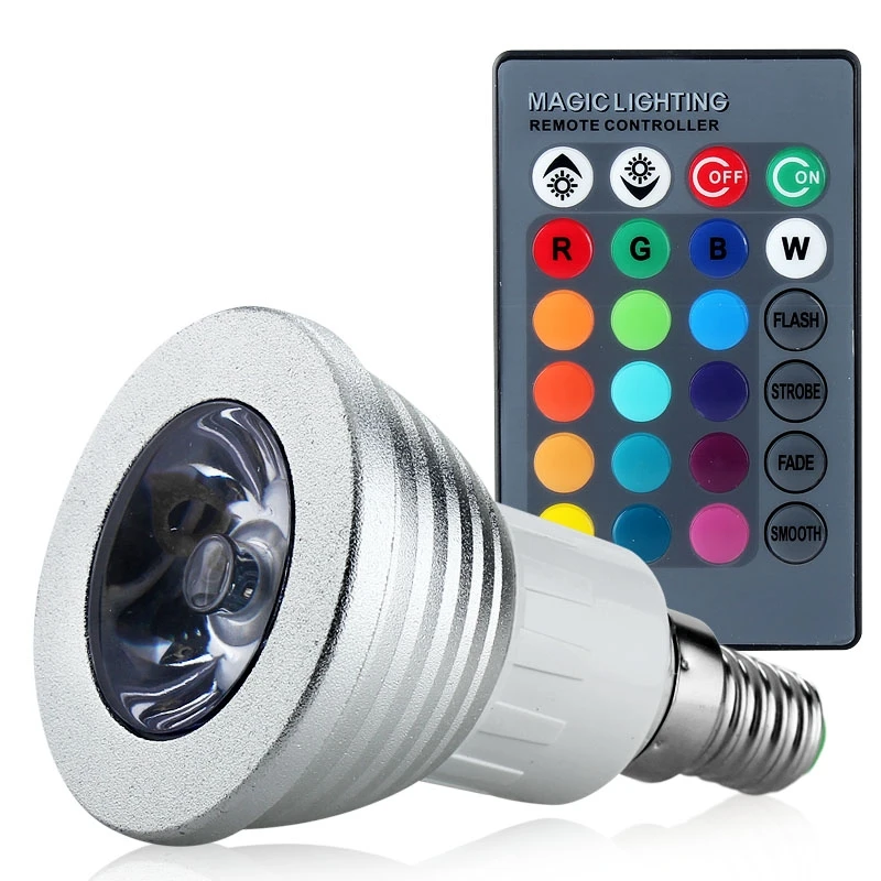 3 Вт E14 RGB Светодиодная лампа сценическая прожектор для внутреннего 16 видов цветов