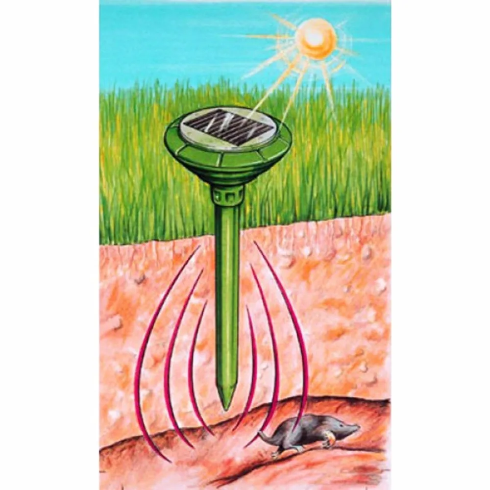 Solar Power Ultrasonic Gopher Mole Snake cat bird mosquito Mouse ultrasonic Pest Repeller Control Garden mouse rat repeller | Дом и сад