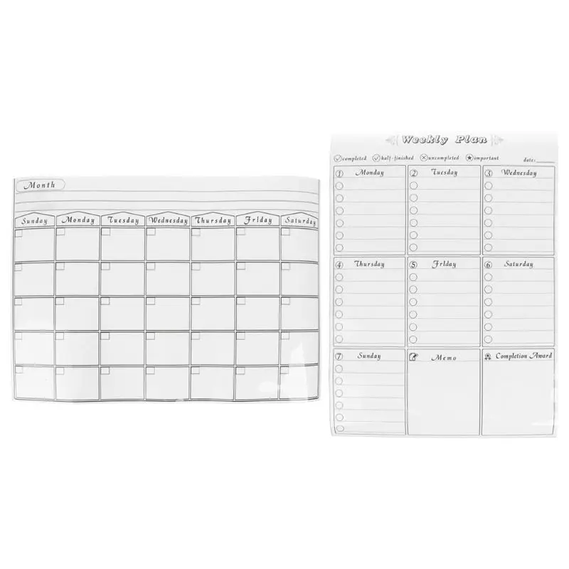 

Magnetic Refrigerator Wall Art Sticker Calendar Monthly Planner White Board Erase For Kitchen 42x30cm