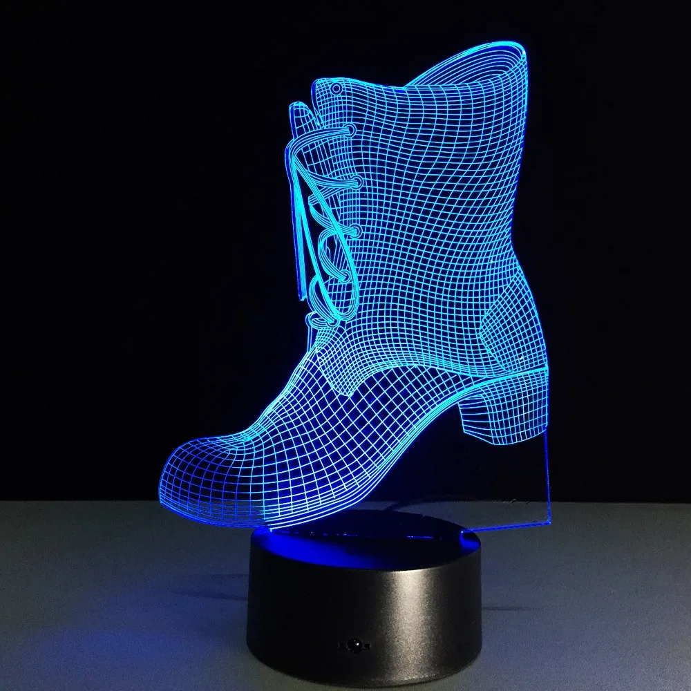 3D обувь Led Lampara Lava спальня домашний декор настольная лампа настроение 7 цветов