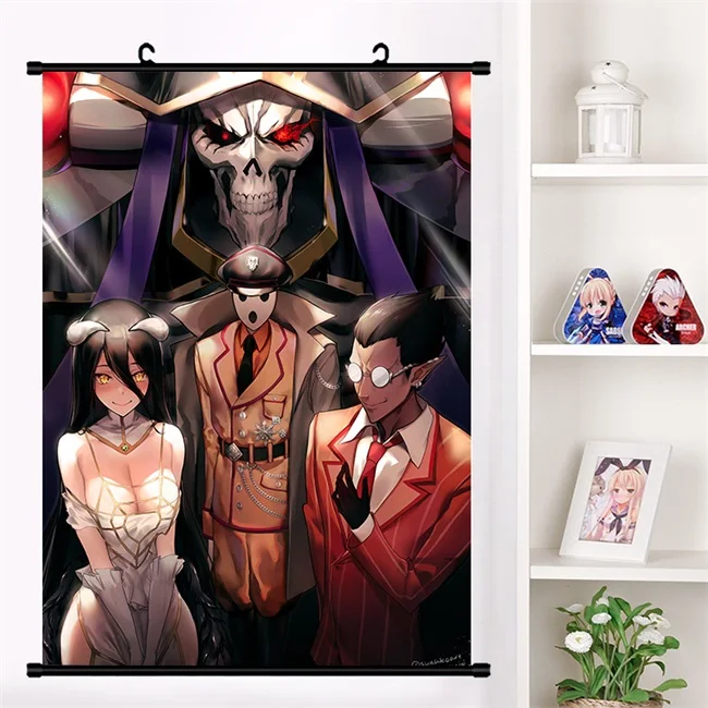 B Персонаж Аниме Overlord Ainz Ooal платье shalltear bloodfallen настенные свитки плакат Настенные подвесные плакаты коллекция домашнего декора подарки - Цвет: B