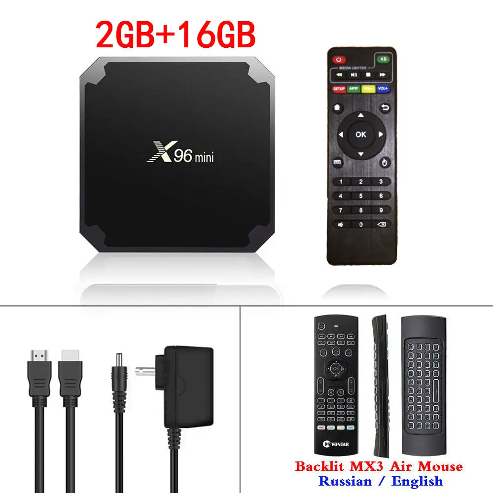 2G16G MX3 X96 Мини Android tv BOX 2G/16G Amlogic S905W 1G/8G четырехъядерный 2,4G WiFi X96mini смарт-приставка Android 7,1 4K медиаплеер - Цвет: 2G16G MX3
