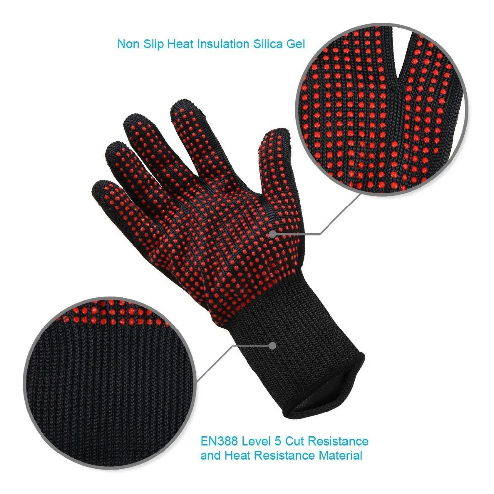 

red silicone cut resistant gloves working gloves protect hands heat resistant gloves