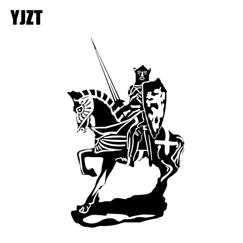 

YJZT 9.4*15.2CM Rider Guard Warrior Assualting Car Sticker Black/Silver Covering The Body Soldier Decal Vinyl C21-0141