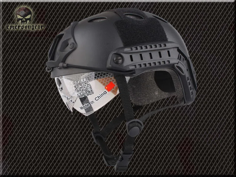 Emerson Быстрый Шлем с защитными Goggle Pararescue Тип прыжка шлем военный тактический страйкбол Шлем BJ - Цвет: BK