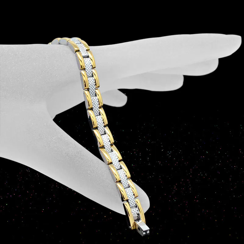 Escalus Ladies Silver Gold 24pcs Magnets Jewelry Fast Delivery Wristband Magnetic Stainless Steel Bio Bangle Charm | Украшения и