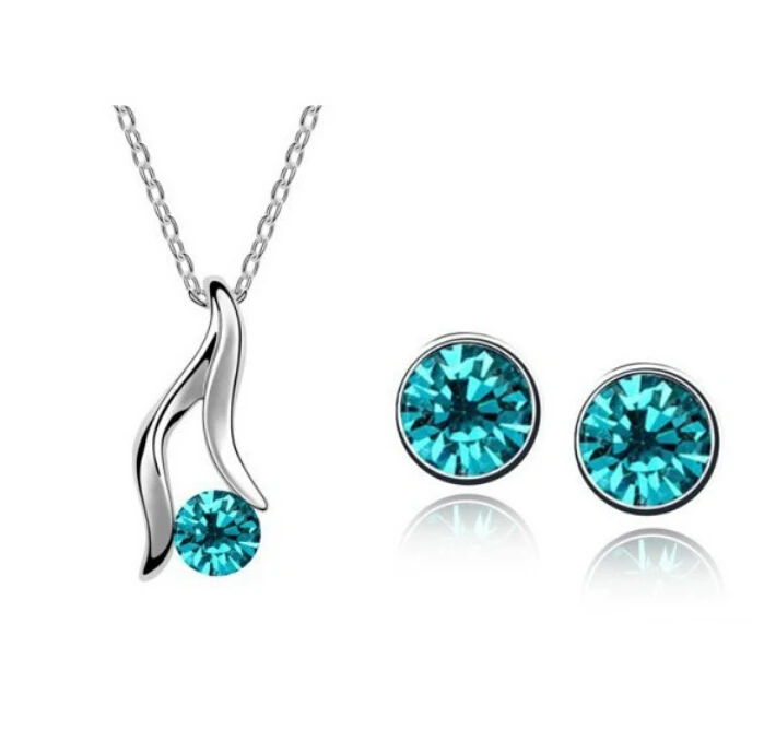 OMH оптовая продажа модные комплекты ювелирных изделий из белого золота 18 карат с