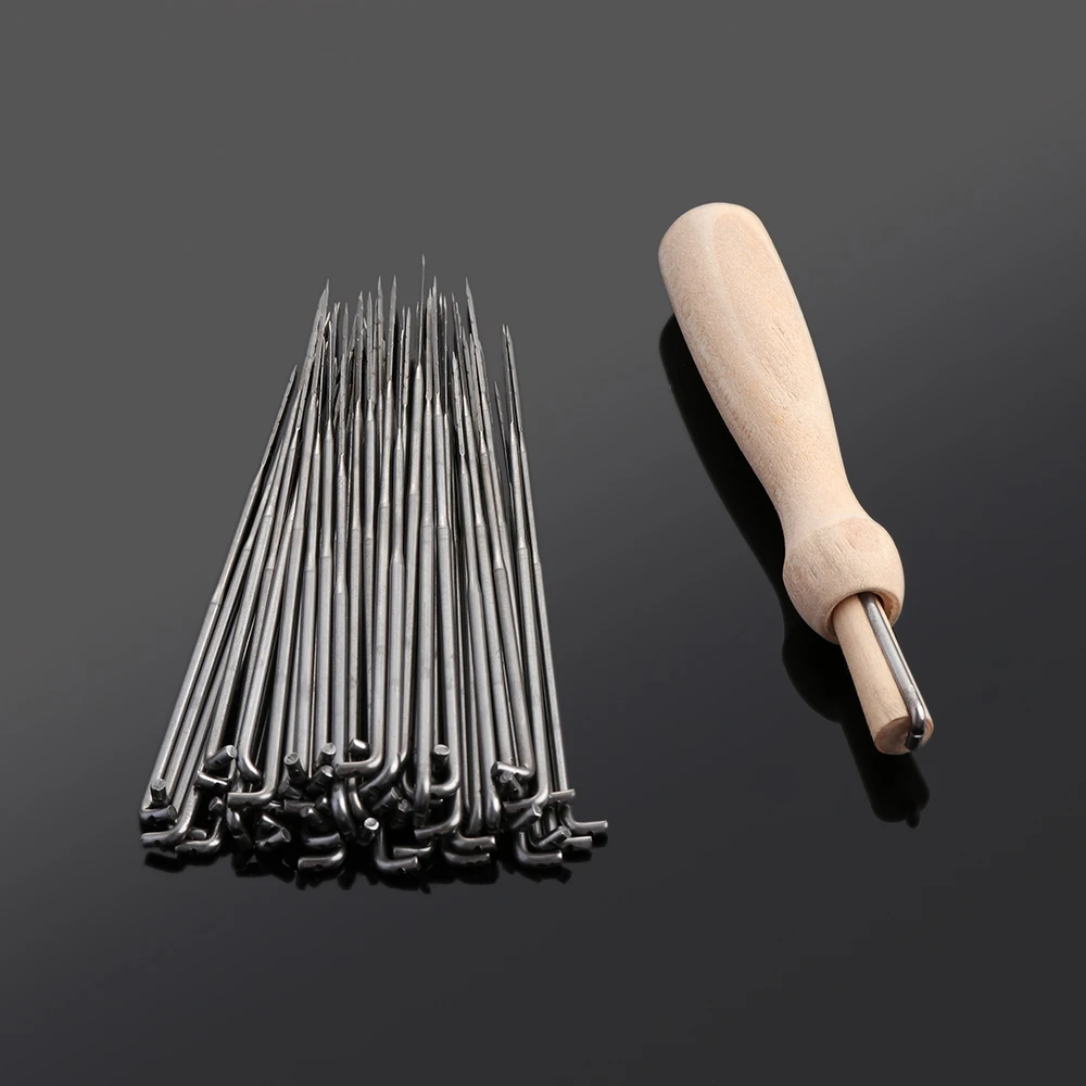60 Pcs New Useful Practical Felting Needles Pin Tools Of Felt Of Wool Pins+ Wooden Handle Sewing Tools