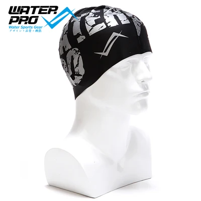 Black Silver logo Вода Pro силиконовый Плавательный/бассейн Крышка для взрослых и детей-держать волосы сухими-рекреационные/конкурентоспособные/Фитнес плавать mers-больше цветов - Цвет: Black Silver logo