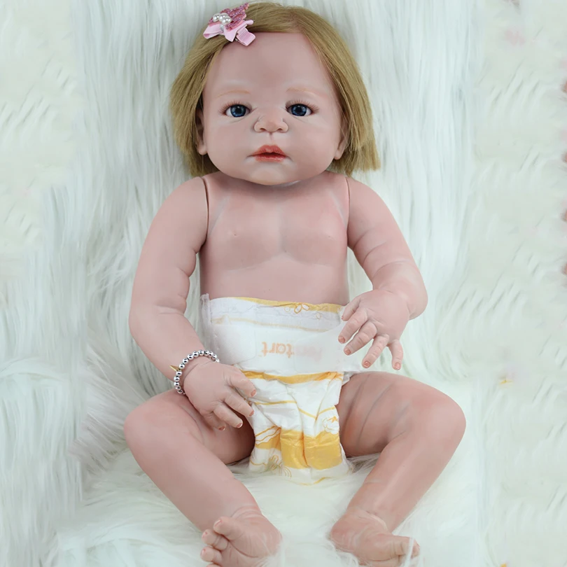 Кукла для малышей импортные светлые реалистичные волосы Reborn Lifelike мягкие милые