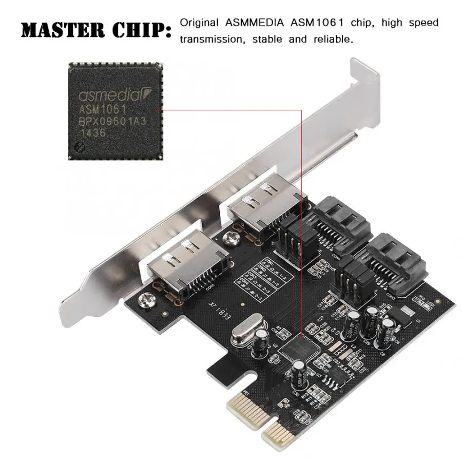 PCI к 4-портовой Sata/ESATA 3 0 Riser Card ASM1061 SATA Esata/Sata | Компьютеры и офис
