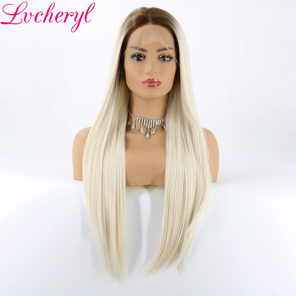 Lvcheryl Ombre темно коричневый корни к молочному светлым натуральным длинным