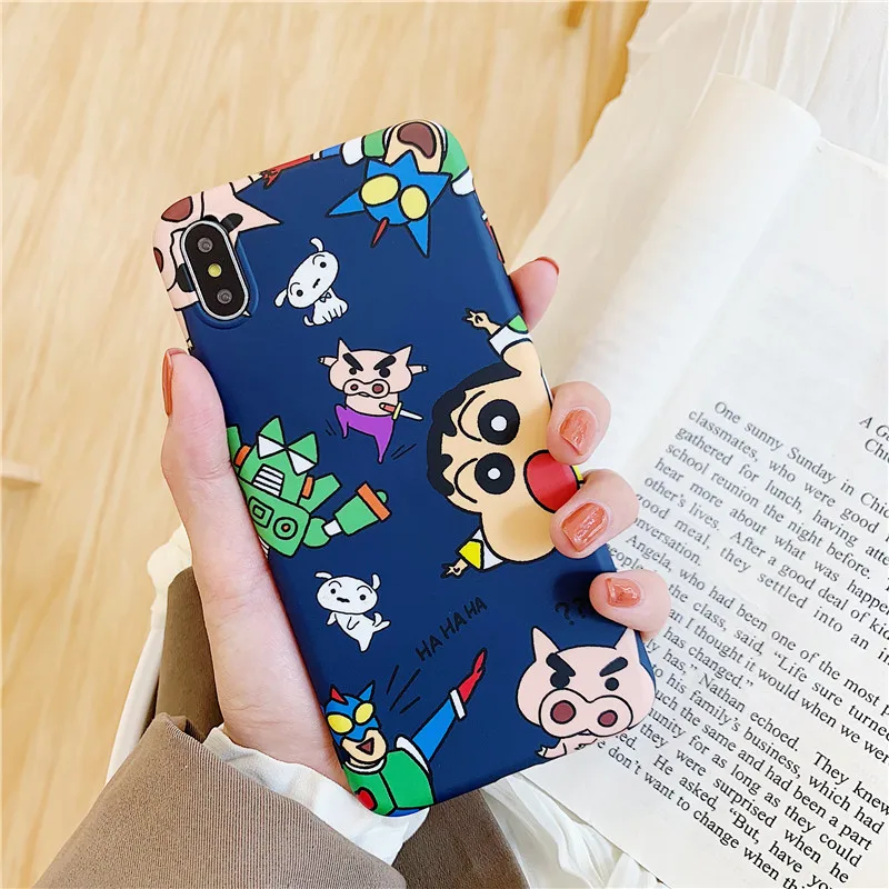 Семейный чехол с рисунком Crayon Shin-chan для iphone X Xs MAX Xr задняя крышка силиконовые IMD