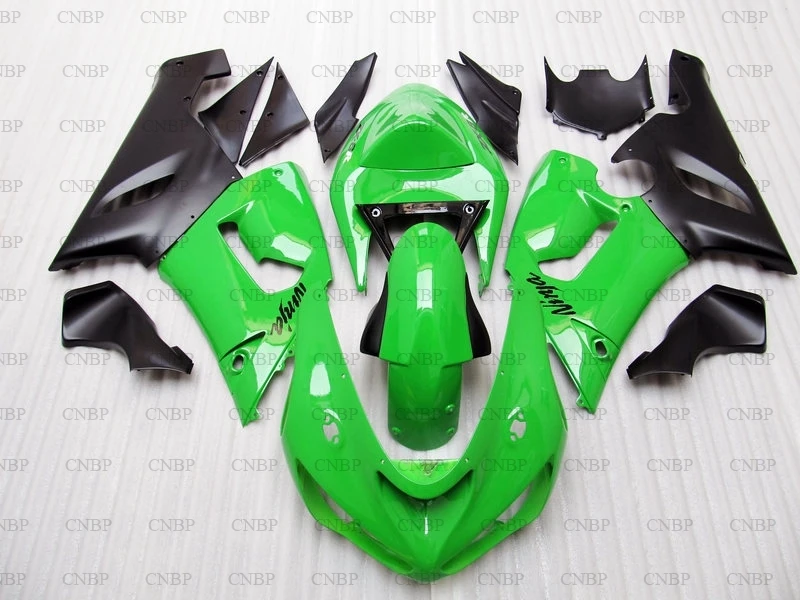636 ZX 6r 2005 Пластиковые обтекатели ZX6r 2006 Зеленые Черные Обтекатели для мотоциклов