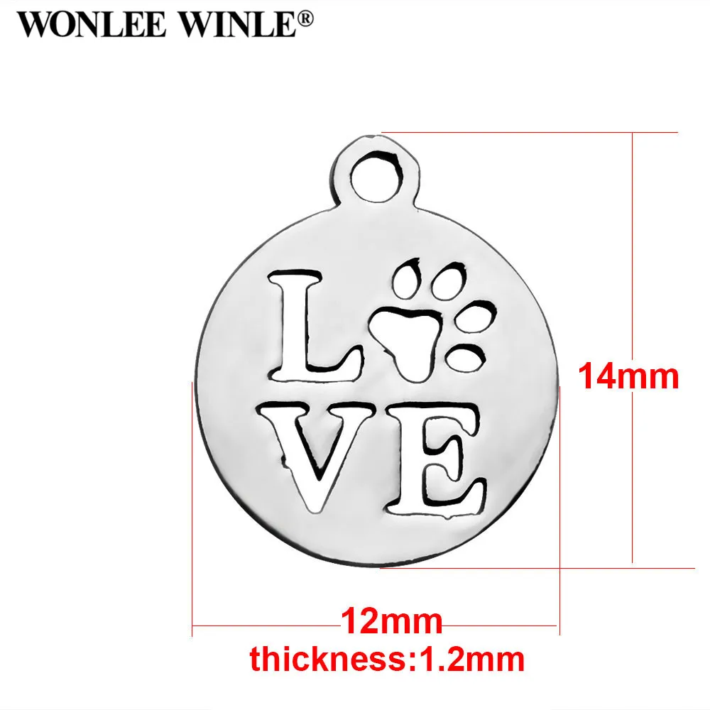 Wonlee Winle DIY полностью полированная 316l нержавеющая сталь любовь мои питомцы