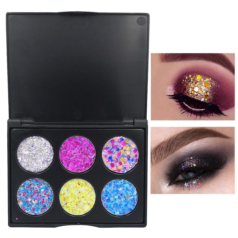 Палитра теней для век 6 цветов палитра макияжа матовые мерцающие