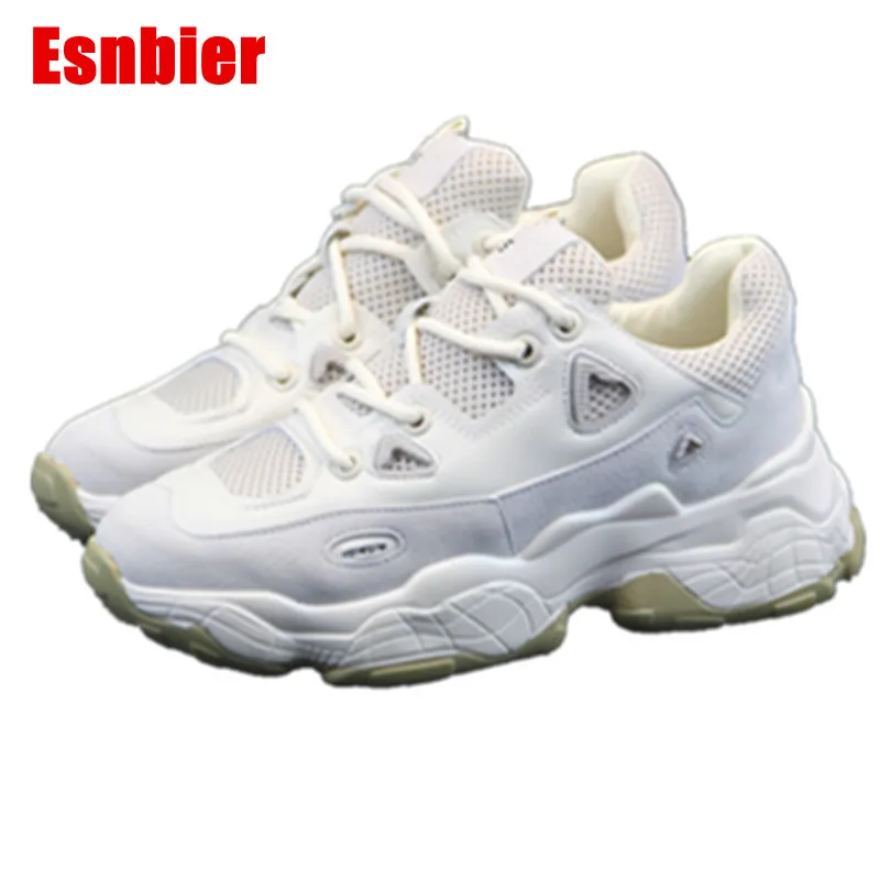 

2019 Women Shoes Autumn White Shoes Sneakers Women Fashion Brand Retro Platform Shoes Ladies Footwear Breathable Mesh Sneakers