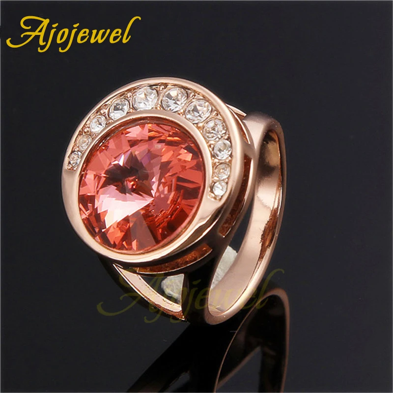 Ajojewel большой круглый спутниковый камень коктейльное кольцо золотой синий