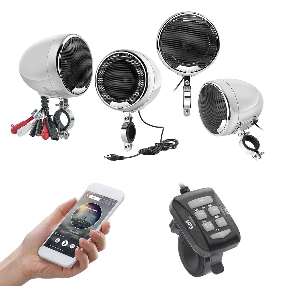 4 канальный дюймовый мотоцикл Bluetooth колонки 1200 Вт усилитель ATV UTV - Цена: 15 084,13 руб.