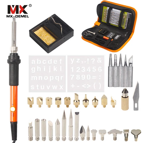 MXDLT064 MX-DEMEL, 220 В, 60 Вт, Электрический паяльник с регулируемой температурой, Сварочная паяльная станция, термокарандаш, штепсельная вилка европейского стандарта - Цвет: MXDLT064