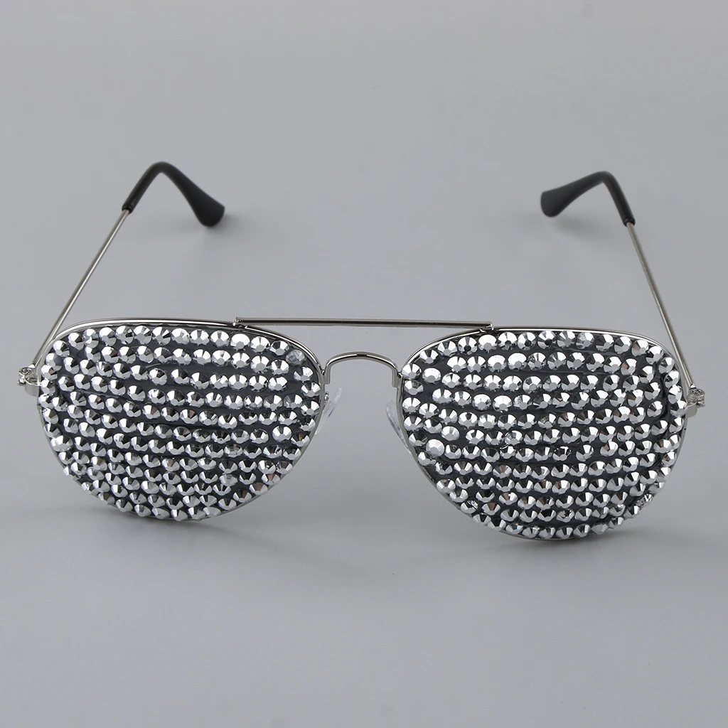 Adults Full Diamante Metal Eyeglasses Funny Stylish Party Glasses Photo Props Decoration Accessory | Тематическая одежда и