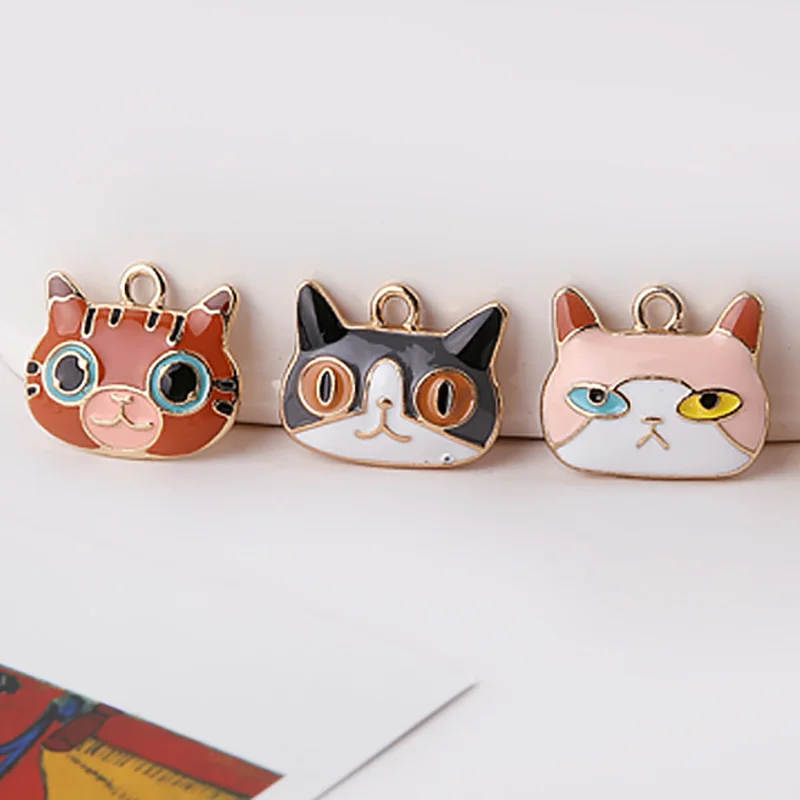 6p японский мультфильм сплав капли масла милый кот серьги для женщин девочек