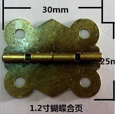 

Free Shipping-50pcs Antique Bronze 4 Holes Door Butt Hinges 30*25mm