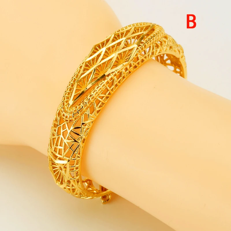 Эфиопские ювелирные изделия перевернутый плесень золотого цвета Браслеты