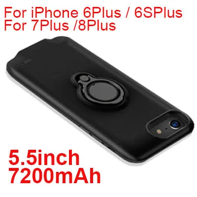 6P 6SP 7P 8P Black 2500/3700/5000/7200 мА/ч, Батарея Зарядное устройство чехол для iPhone 6 6S 7 8 плюс Батарея чехол ультра тонкий внешний Мощность Bank зарядное устройство чехол - Цвет: 6P 6SP 7P 8P Black
