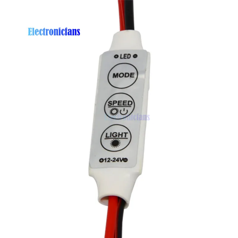 Мини контроллер диммера с 3 клавишами 12 В для одноцветной светодиодной ленты 5050